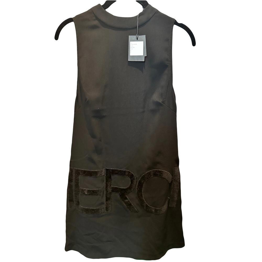 n:PHILANTHROPY Mock Neck Mod Sleeveless Sheath Black Mini Dress Size Small